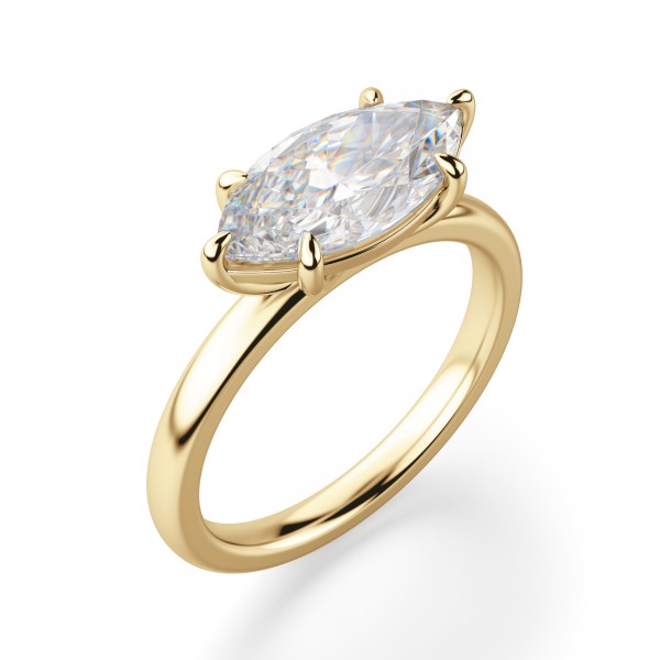 East-West Classic Marquise Cut Engagement Ring